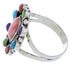 Sterling Silver Turquoise Multicolor Ring Size 8-1/4 JX37824